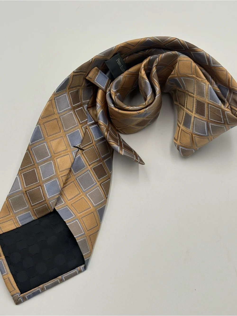 Perry Ellis Portfolio Men’s Geometric Neck Tie Gold Blue Brown Designer